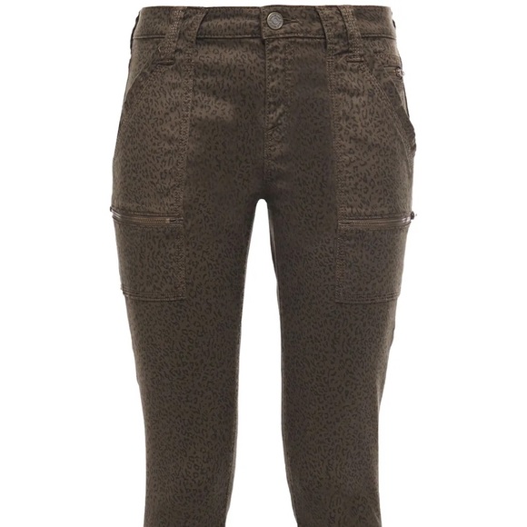 Joie Park Skinny Jeans | cropped leopard-print cotton-blend twill skinny pants - Picture 2 of 8